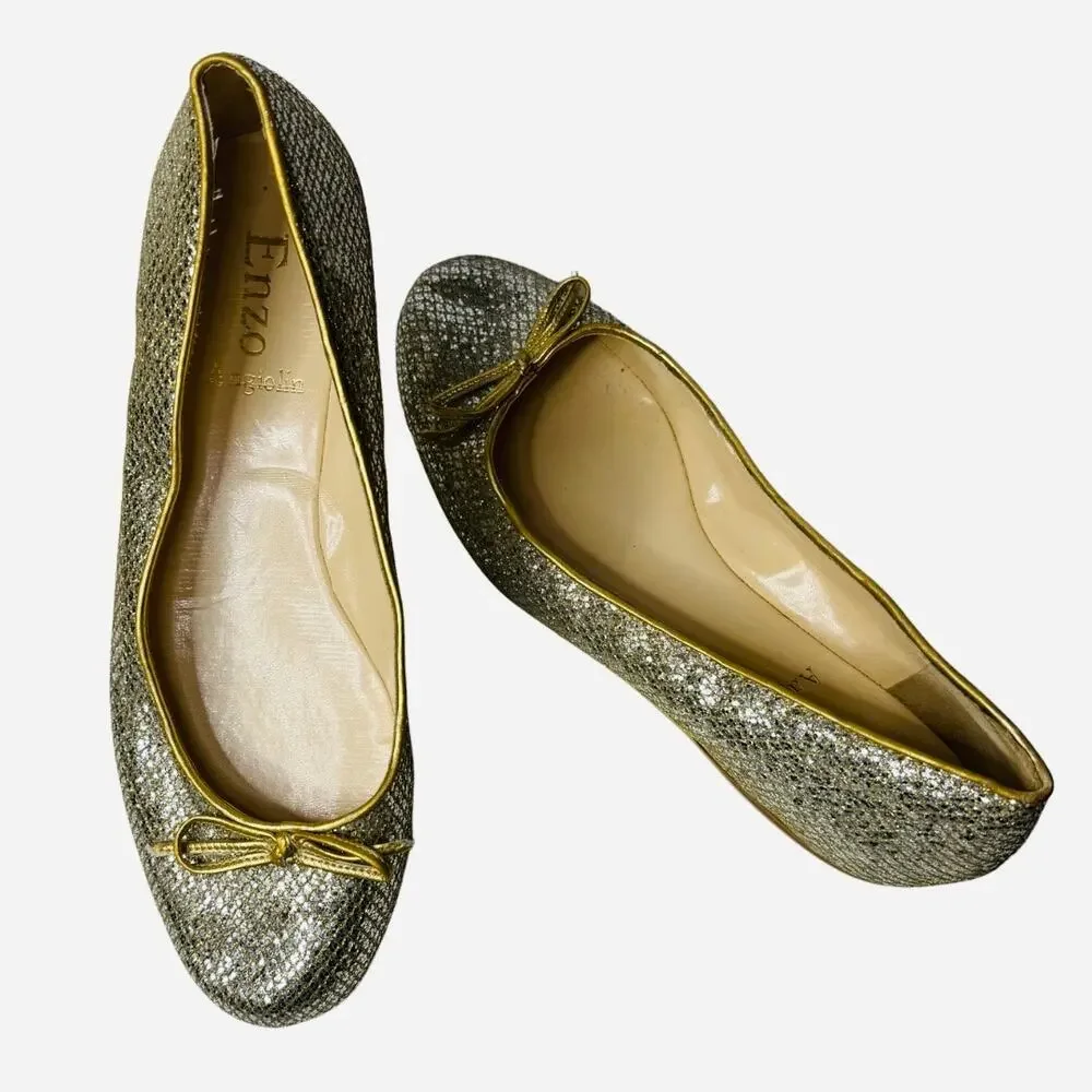 Enzo Angiolini Women’s Gold Flats Size 8